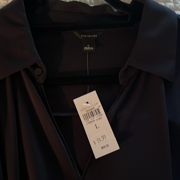 Ann Taylor Navy Blouse - Picture 4 of 7